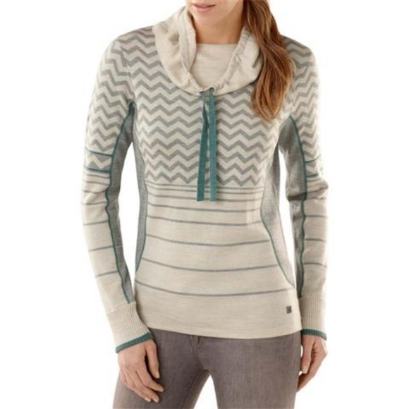 smartwool Optic frills double knit pullover sweater  Cowl Neck medium - Picture 1 of 6